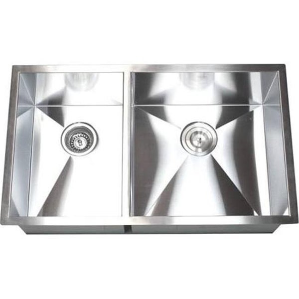 Contempo Living Contempo Living F3219-40-60 32 in. Undermount Double Bowl 40 by 60 Zero Radius Kitchen Sink - Stainless Steel F3219-40/60